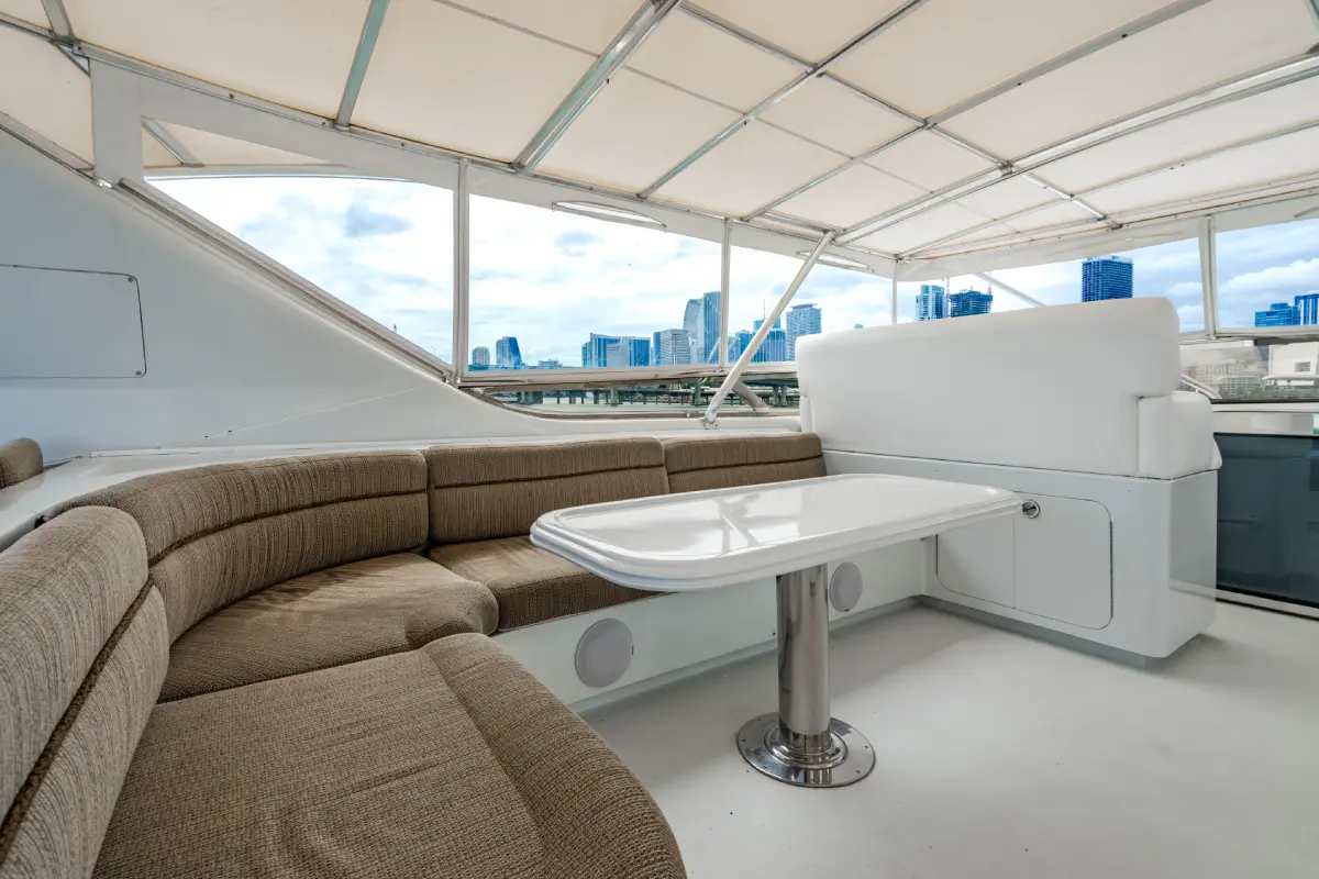 105ft Aqua Yacht Miami master stateroom below deck luxury