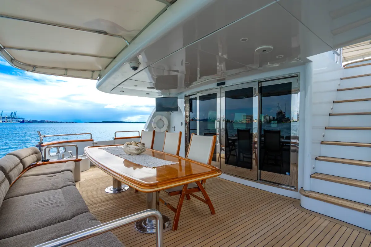 105ft Aqua Yacht Miami stateroom cabin luxury finishes