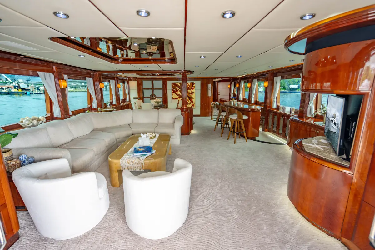 105ft Aqua Yacht Miami onboard bathroom private head