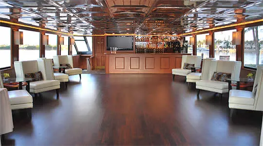 Custom Club Lounge with full bar on Midnight Sun second deck