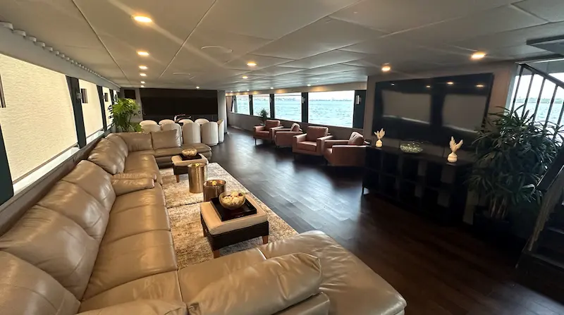 Stella Starship spacious main deck view Miami charter