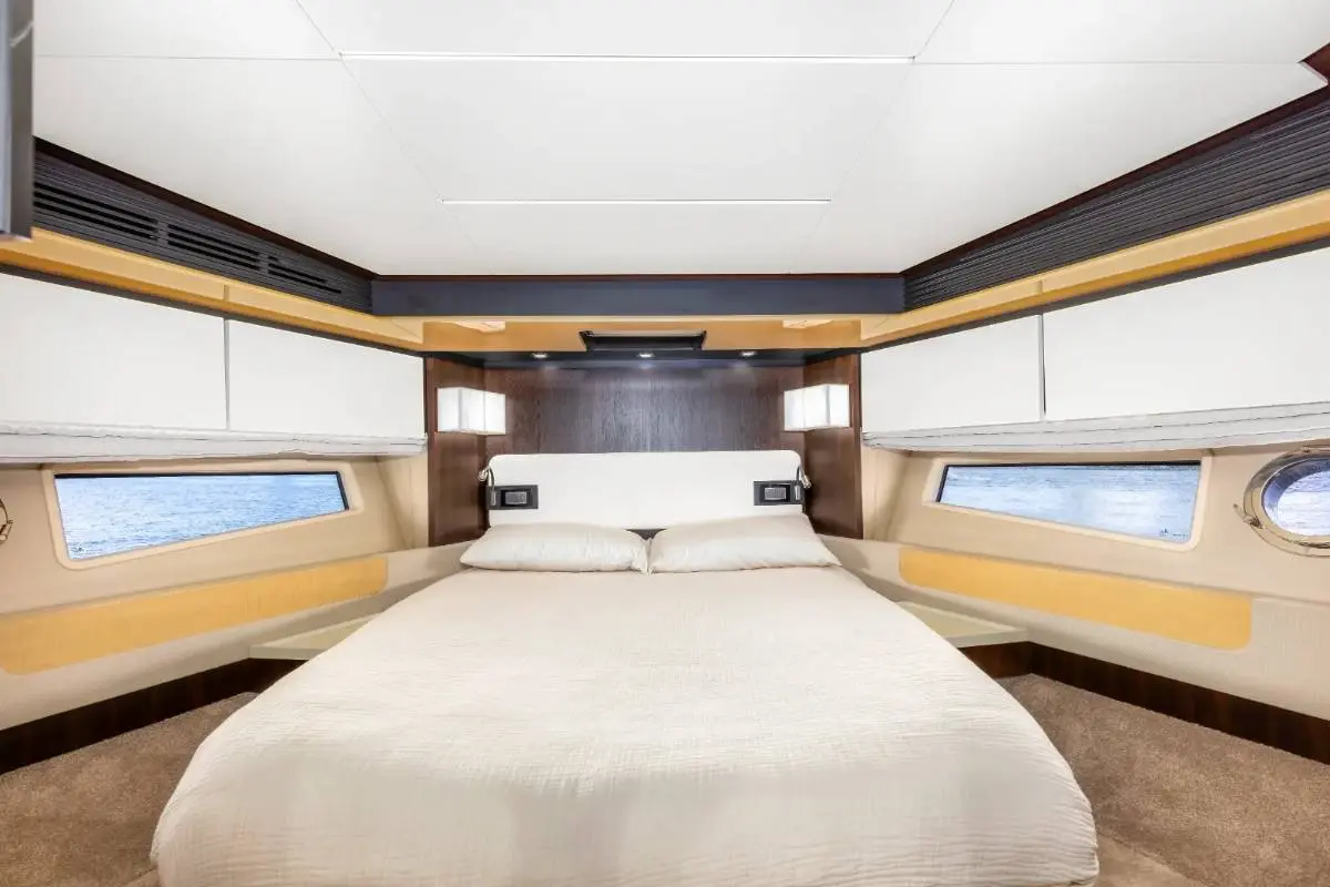 70ft Azimut Flybridge Miami bow seating area with ocean views