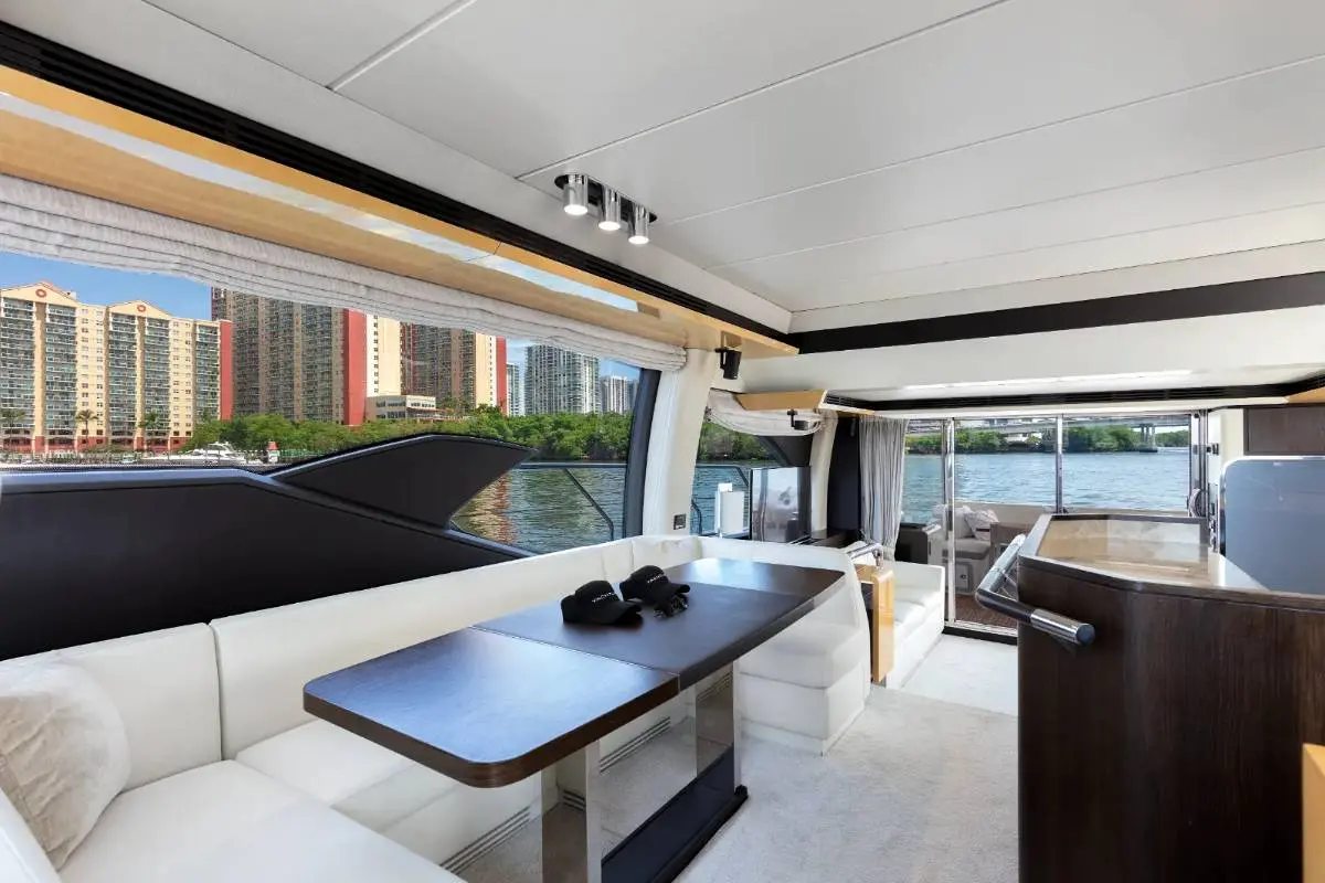 70ft Azimut Flybridge Miami deck entertaining for corporate events