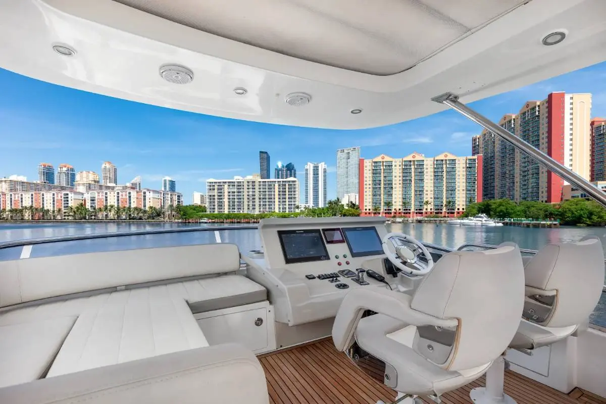 70ft Azimut Flybridge Miami galley kitchen below deck