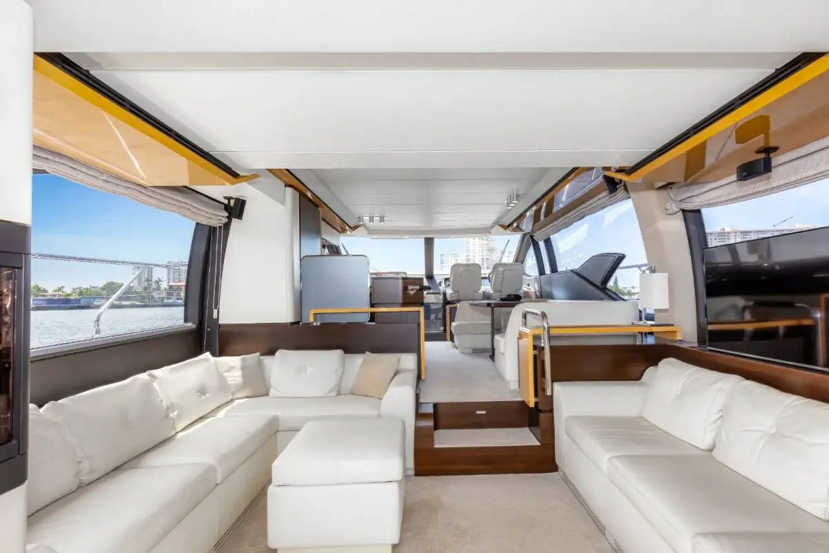 70ft Azimut Flybridge Miami exterior lounge seating deck