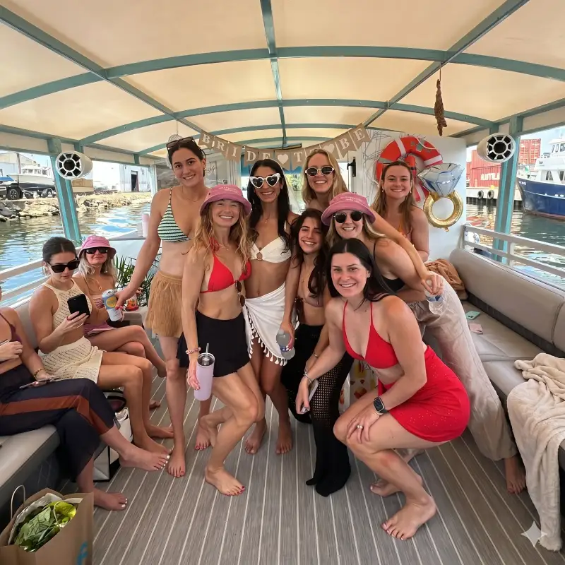Guests relaxing on yacht deck in Miami