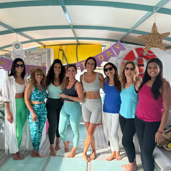 Bachelorette group on luxury yacht charter