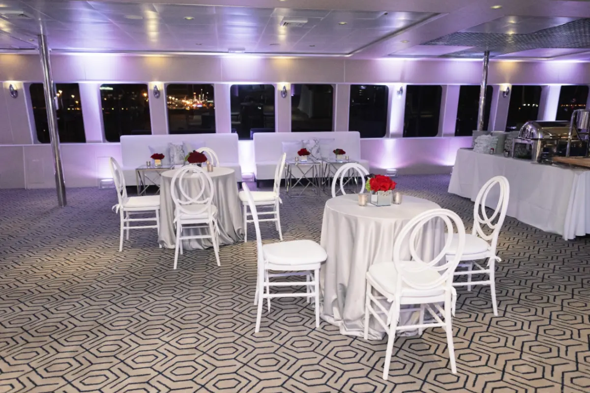 Birthday yacht rental Miami Biscayne Lady bar setup