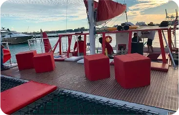 60-foot catamaran spacious deck Miami group charter biscayne bay