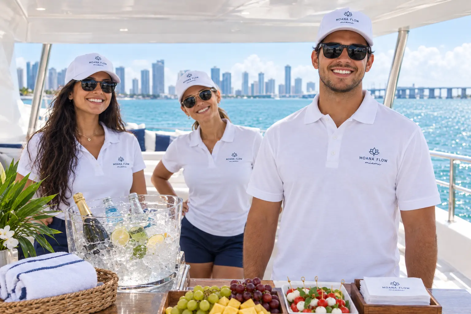 Moana Flow Miami crew and hospitality service for corporate yacht charters