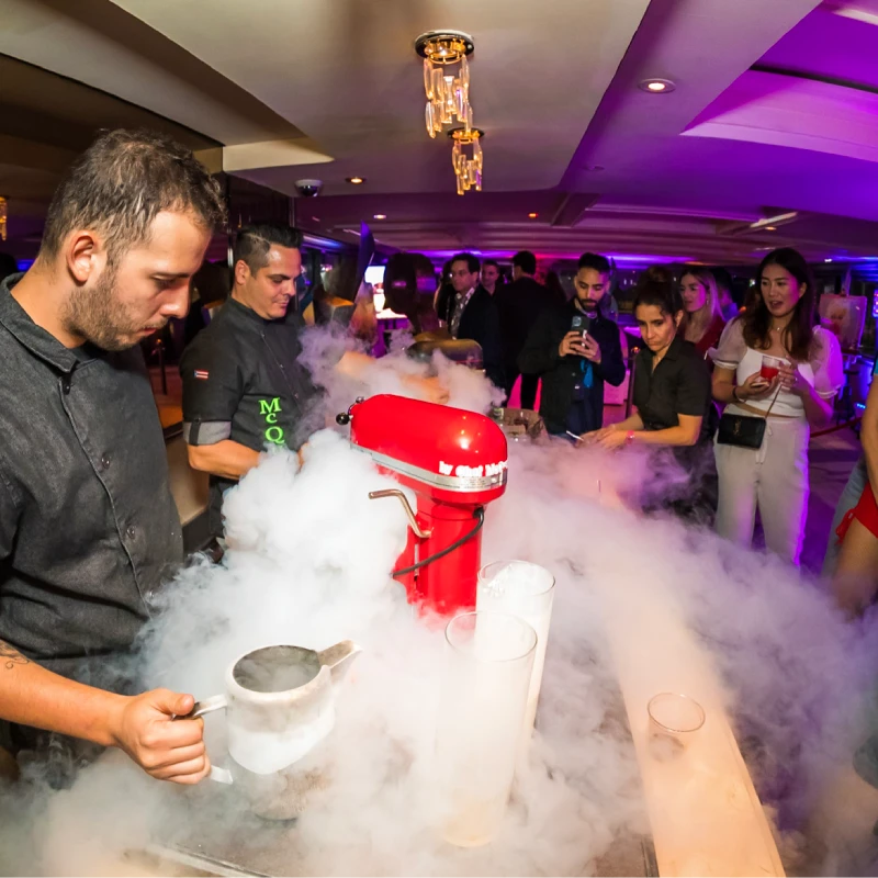 Entertainment deck for corporate party on Biscayne Bay Miami