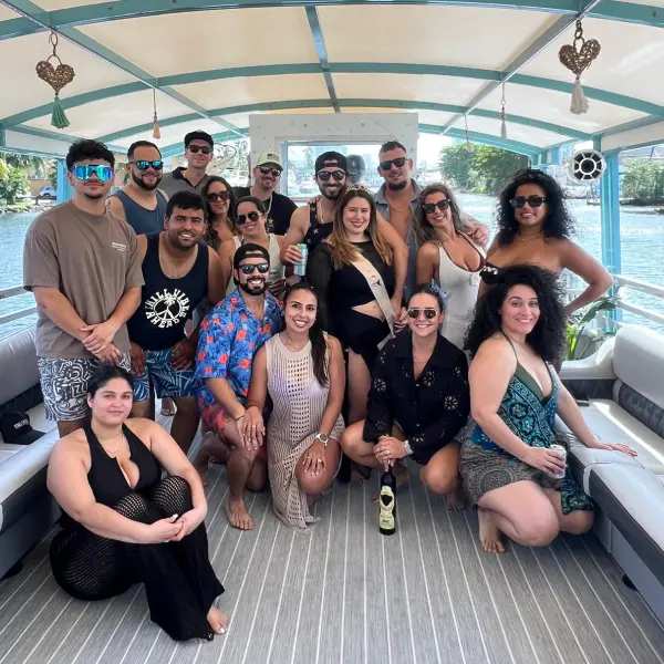 Stable catamaran deck family gathering