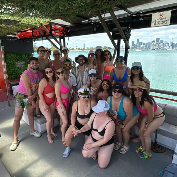 Guests relaxing on yacht deck in Miami
