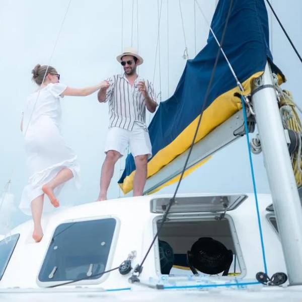Private yacht proposal charter on the water in Miami