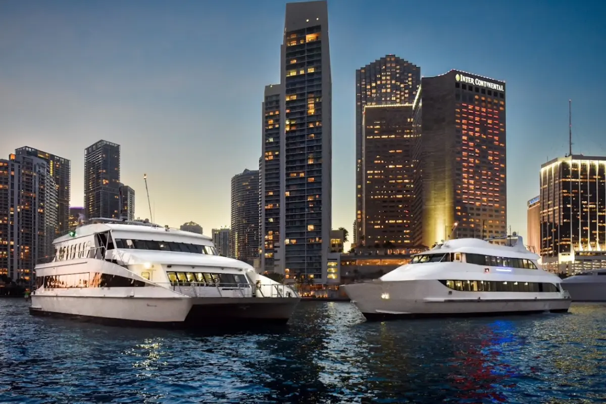 Miami party yacht rental Biscayne Lady side view