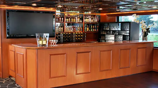 Mid Sun Yacht custom Club Lounge with full bar second deck Miami charter