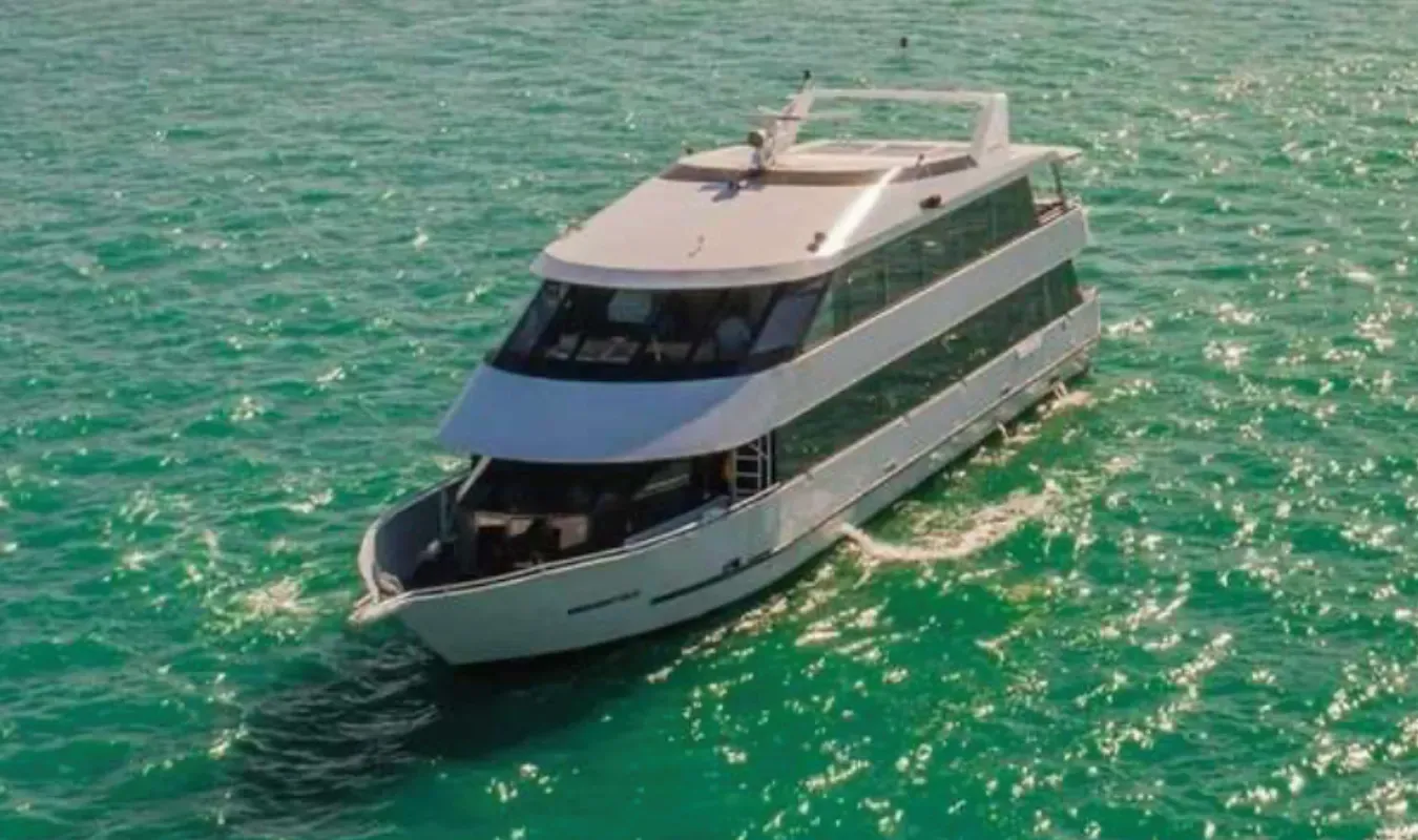 Midnight Sun yacht party setup Miami night charter