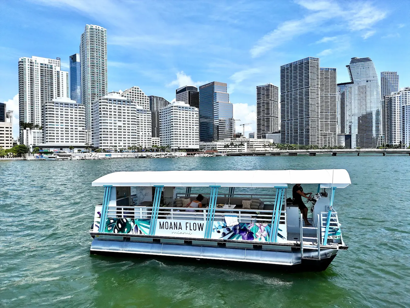 35-foot Moana Flow private boat rental Miami with captain for small groups