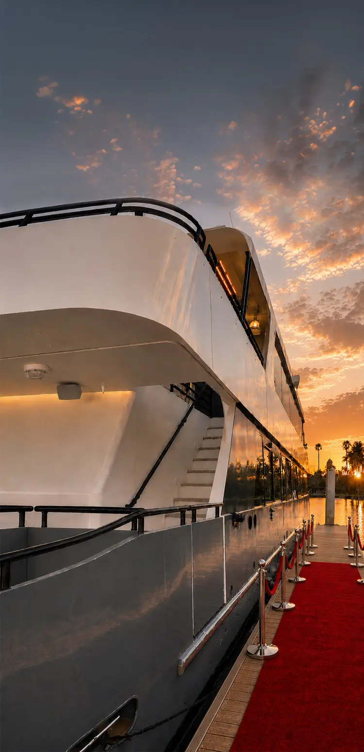 Stellar Yacht exterior vertical view Miami Moana Flow private charter