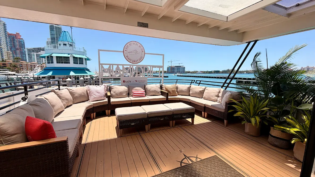 Stellar Yacht Miami dining room interior private event setup