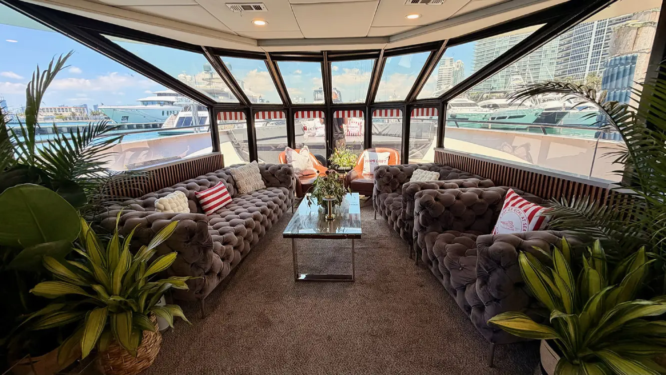 Stellar Yacht Miami main deck entertaining area luxury yacht charter