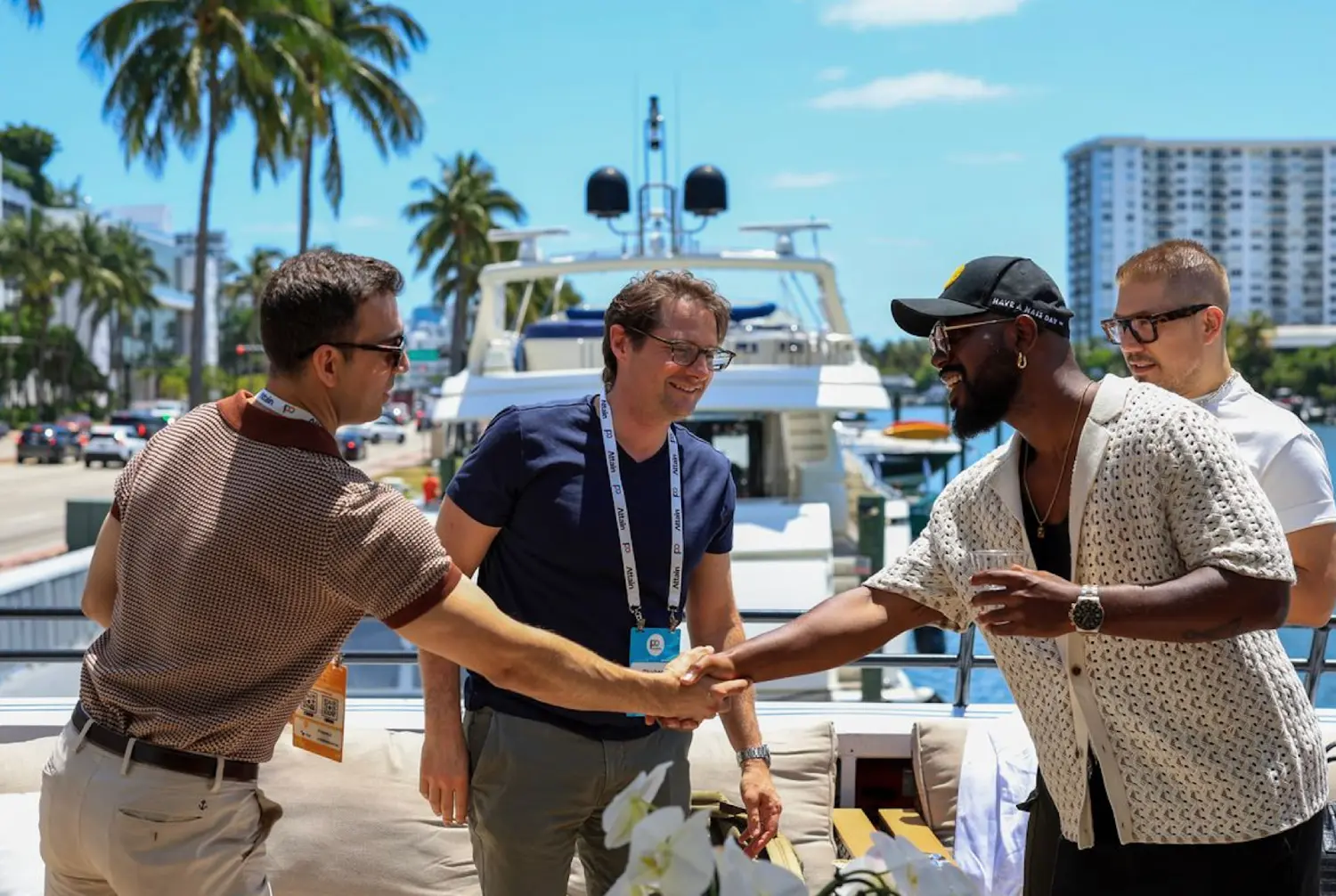 Stellar Yacht open sky deck party setup Miami yacht party rental